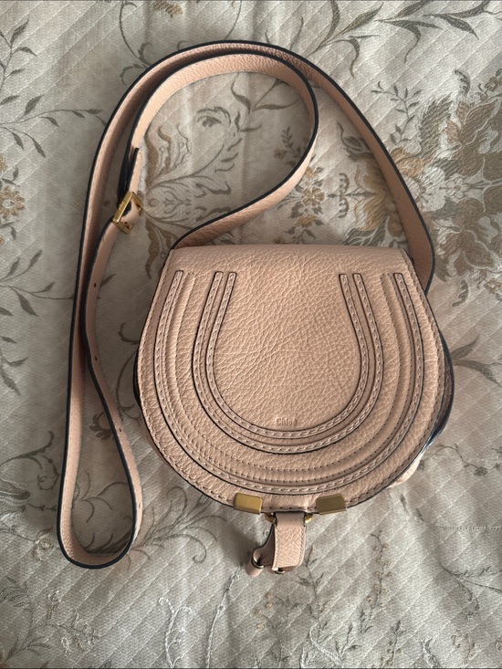 Chloe Handbags - Chloé Small Marcie Crossbody in Nude Pebbled Leather
